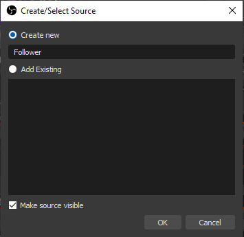 OBS stream labels set up